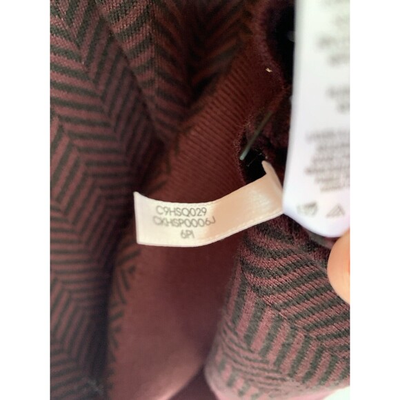 Calvin Klein Wine Chevron Sweater Button Shoulder Quiet Luxury Sz Lg Soft Cozy - Picture 9 of 10